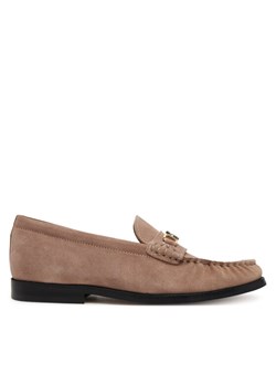 Tommy Hilfiger Półbuty Soft Suede Horsebit Loafer FW0FW08649 Beżowy ze sklepu MODIVO w kategorii Mokasyny damskie - zdjęcie 182624840