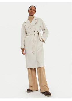 Weekend Max Mara Płaszcz wełniany Resina 2425016092 Écru Regular Fit ze sklepu MODIVO w kategorii Płaszcze damskie - zdjęcie 182625573