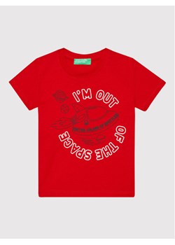 United Colors Of Benetton T-Shirt 3I1XG101C Czerwony Regular Fit ze sklepu MODIVO w kategorii Koszulki niemowlęce - zdjęcie 182625732