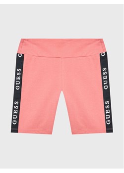 Guess Szorty sportowe J3RD14 KABR0 Różowy Slim Fit ze sklepu MODIVO w kategorii Spodenki dziewczęce - zdjęcie 182626161