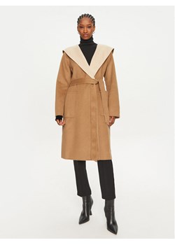 MICHAEL Michael Kors Płaszcz wełniany 77B6510M22 Beżowy Regular Fit ze sklepu MODIVO w kategorii Płaszcze damskie - zdjęcie 182626321