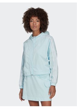 adidas Bluza adicolor Classics HL9305 Błękitny Relaxed Fit ze sklepu MODIVO w kategorii Bluzy damskie - zdjęcie 182626821