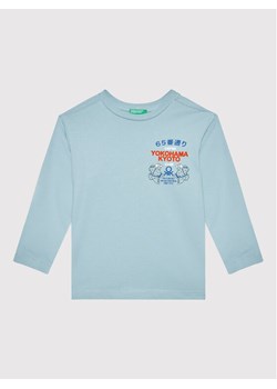 United Colors Of Benetton Bluzka 3096C106B Niebieski Regular Fit ze sklepu MODIVO w kategorii T-shirty chłopięce - zdjęcie 182627123