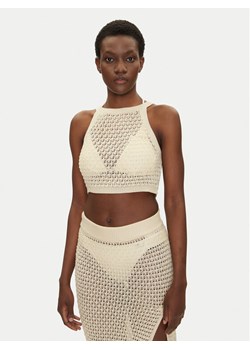 Guess Top E5GP02 Z3N30 Écru Regular Fit ze sklepu MODIVO w kategorii Odzież plażowa - zdjęcie 182627190