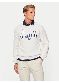 La Martina Sweter ZMS303 YW120 Écru Regular Fit ze sklepu MODIVO w kategorii Swetry męskie - zdjęcie 182627472