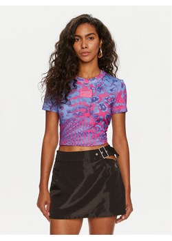 Versace Jeans Couture T-Shirt 76HAH608 Fioletowy Slim Fit ze sklepu MODIVO w kategorii Bluzki damskie - zdjęcie 182627764