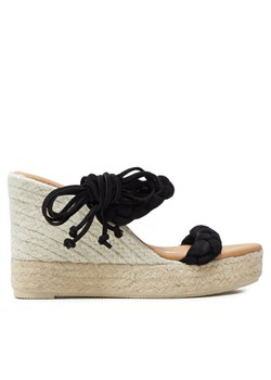 Manebi Espadryle Hamptons Two Braided Bands Wedge Espadrilles K 1.0 WE Czarny ze sklepu MODIVO w kategorii Espadryle damskie - zdjęcie 182628700