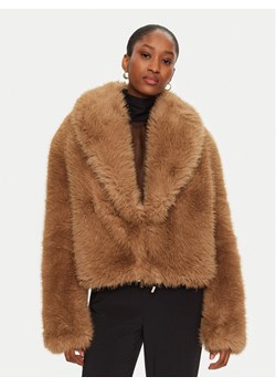 YES LONDON Futro ECO/026 Brązowy Regular Fit ze sklepu MODIVO w kategorii Futra damskie - zdjęcie 182628761