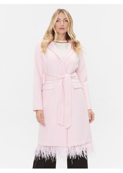 TWINSET Płaszcz wełniany 232TP2010 Różowy Regular Fit ze sklepu MODIVO w kategorii Płaszcze damskie - zdjęcie 182628871