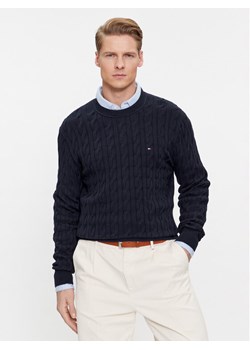 Tommy Hilfiger Sweter MW0MW33132 Granatowy Relaxed Fit ze sklepu MODIVO w kategorii Swetry męskie - zdjęcie 182629073