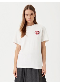 HUGO T-Shirt Vintage 50534545 Biały Boxy Fit ze sklepu MODIVO w kategorii Bluzki damskie - zdjęcie 182629190
