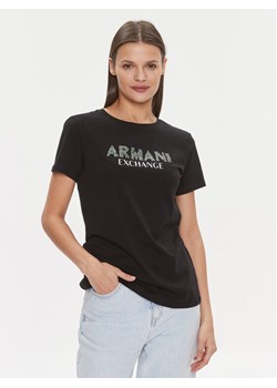 Armani Exchange T-Shirt 3DYT13 YJ8QZ 1200 Czarny Regular Fit ze sklepu MODIVO w kategorii Bluzki damskie - zdjęcie 182629490