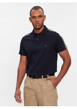 Tommy Hilfiger Polo Global Stripe Monotype Reg Polo MW0MW33591 Granatowy Regular Fit ze sklepu MODIVO w kategorii T-shirty męskie - zdjęcie 182629551