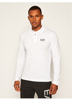 EA7 Emporio Armani Polo 8NPF05 PJM5Z 1100 Biały Regular Fit ze sklepu MODIVO w kategorii T-shirty męskie - zdjęcie 182629604
