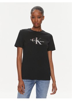 Calvin Klein Jeans T-Shirt Diffused Monologo J20J223264 Czarny Regular Fit ze sklepu MODIVO w kategorii Bluzki damskie - zdjęcie 182629762