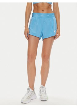 adidas Szorty sportowe Hyperglam IT4669 Błękitny Regular Fit ze sklepu MODIVO w kategorii Szorty - zdjęcie 182629904