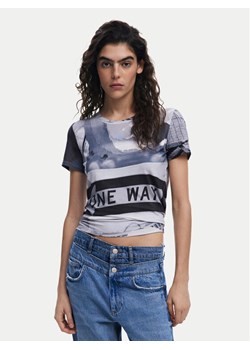 Desigual T-Shirt Potomac 25SWTKA0 Szary Slim Fit ze sklepu MODIVO w kategorii Bluzki damskie - zdjęcie 182630734