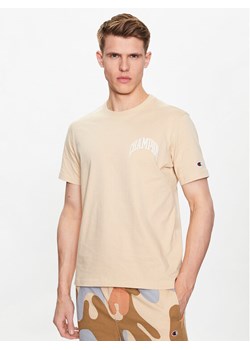 Champion T-Shirt 218521 Beżowy Regular Fit ze sklepu MODIVO w kategorii T-shirty męskie - zdjęcie 182630842