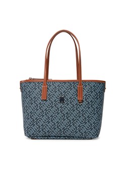Tommy Hilfiger Torebka Th Monoplay Leather Mini Tote AW0AW17415 Granatowy ze sklepu MODIVO w kategorii Torby Shopper bag - zdjęcie 182630910