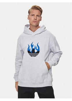 adidas Bluza Flames Logo IS2947 Szary Regular Fit ze sklepu MODIVO w kategorii Bluzy męskie - zdjęcie 182630953