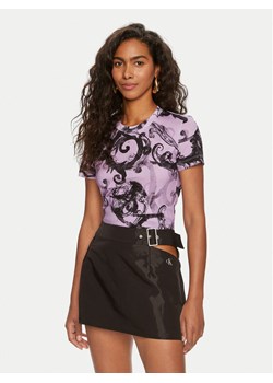 Versace Jeans Couture T-Shirt 76HAH6D8 Fioletowy Slim Fit ze sklepu MODIVO w kategorii Bluzki damskie - zdjęcie 182631063