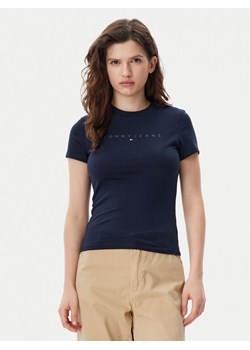 Tommy Jeans T-Shirt Tonal Linear DW0DW20315 Granatowy Slim Fit ze sklepu MODIVO w kategorii Bluzki damskie - zdjęcie 182631421