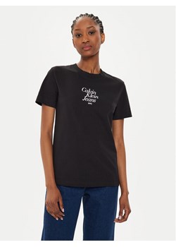 Calvin Klein Jeans T-Shirt Front Graphic J20J224890 Czarny Regular Fit ze sklepu MODIVO w kategorii Bluzki damskie - zdjęcie 182631602