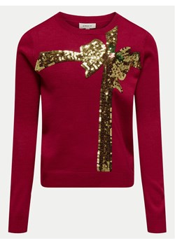 Kids ONLY Sweter Xmas 15331289 Czerwony Relaxed Fit ze sklepu MODIVO w kategorii Swetry dziewczęce - zdjęcie 182631723
