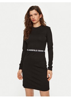 Karl Lagerfeld Jeans Sukienka codzienna A1W13009 Czarny Regular Fit ze sklepu MODIVO w kategorii Sukienki - zdjęcie 182631810
