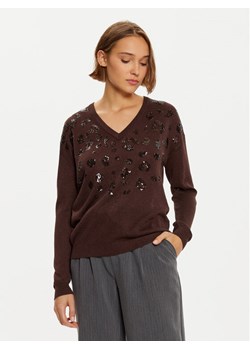LOLA CASADEMUNT Sweter LF2411007 Brązowy Regular Fit ze sklepu MODIVO w kategorii Swetry damskie - zdjęcie 182631834