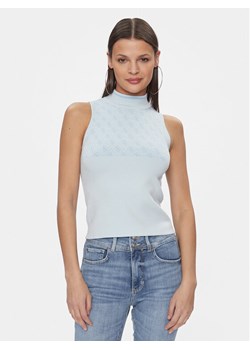 Guess Sweter Lise W3YR26 Z37K0 Błękitny Slim Fit ze sklepu MODIVO w kategorii Swetry damskie - zdjęcie 182632011