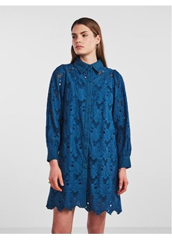 YAS Sukienka koszulowa 26030764 Granatowy Regular Fit ze sklepu MODIVO w kategorii Sukienki - zdjęcie 182632772