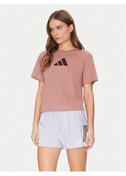 adidas Koszulka techniczna Train Essentials Big Logo Performance JM0629 Różowy Regular Fit ze sklepu MODIVO w kategorii Bluzki damskie - zdjęcie 182632894