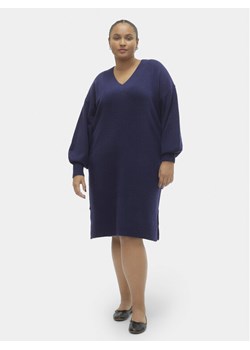 Vero Moda Curve Sukienka dzianinowa 10294755 Granatowy Loose Fit ze sklepu MODIVO w kategorii Sukienki - zdjęcie 182633621