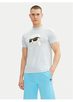 KARL LAGERFELD T-Shirt 755073 552251 Błękitny Regular Fit ze sklepu MODIVO w kategorii T-shirty męskie - zdjęcie 182633963