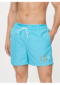 Calvin Klein Swimwear Szorty kąpielowe KM0KM01006 Niebieski Regular Fit ze sklepu MODIVO w kategorii Kąpielówki - zdjęcie 182634184