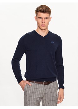 Guess Sweter Valentine M3YR01 Z3052 Niebieski Regular Fit ze sklepu MODIVO w kategorii Swetry męskie - zdjęcie 182634320
