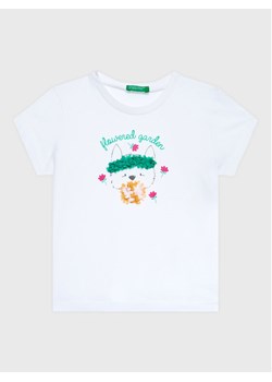 United Colors Of Benetton T-Shirt 3096G107O Biały Regular Fit ze sklepu MODIVO w kategorii Bluzki dziewczęce - zdjęcie 182634622