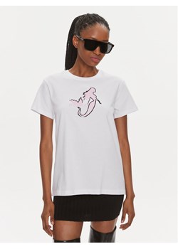 Pinko T-Shirt 100789 A1OC Biały Regular Fit ze sklepu MODIVO w kategorii Bluzki damskie - zdjęcie 182635144