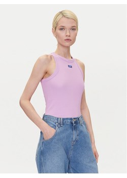 HUGO Top 50508857 Różowy Slim Fit ze sklepu MODIVO w kategorii Bluzki damskie - zdjęcie 182635483