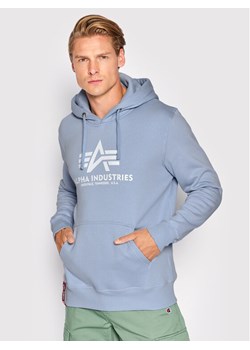 Alpha Industries Bluza Basic 178312 Błękitny Regular Fit ze sklepu MODIVO w kategorii Bluzy męskie - zdjęcie 182635752