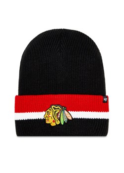 47 Brand Czapka NHL Chicago Blackhawks Split Cuff 47 H-SPLCC04ACE-BKA Czarny ze sklepu MODIVO w kategorii Czapki zimowe damskie - zdjęcie 182635901
