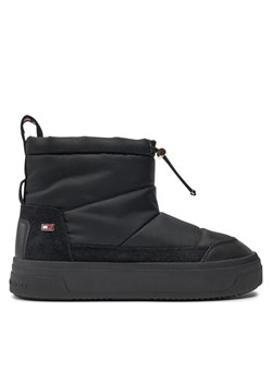 Tommy Hilfiger Śniegowce Flag Nylon Mini Snowboot FW0FW08334 Czarny ze sklepu MODIVO w kategorii Śniegowce damskie - zdjęcie 182636054