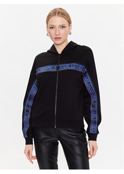 KARL LAGERFELD Bluza Double 226W1806 Czarny Regular Fit ze sklepu MODIVO w kategorii Bluzy damskie - zdjęcie 182636541