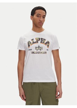 Alpha Industries T-Shirt Small Logo 146511 Biały Regular Fit ze sklepu MODIVO w kategorii T-shirty męskie - zdjęcie 182636774