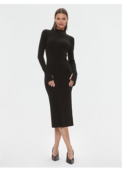 Patrizia Pepe Sukienka dzianinowa 2A2612/K002-K103 Czarny Slim Fit ze sklepu MODIVO w kategorii Sukienki - zdjęcie 182636782