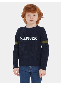 Tommy Hilfiger Sweter Monotype KB0KB08513 Granatowy Regular Fit ze sklepu MODIVO w kategorii Swetry chłopięce - zdjęcie 182636790