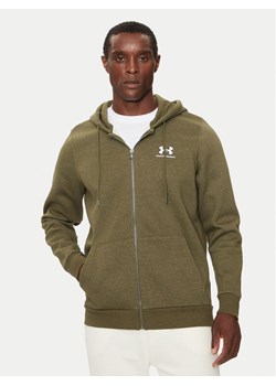 Under Armour Bluza Essential Fleece 1373881 Zielony Regular Fit ze sklepu MODIVO w kategorii Bluzy męskie - zdjęcie 182636944