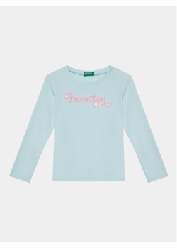 United Colors Of Benetton Bluzka 3I9WG10D5 Niebieski Slim Fit ze sklepu MODIVO w kategorii Bluzki dziewczęce - zdjęcie 182637284