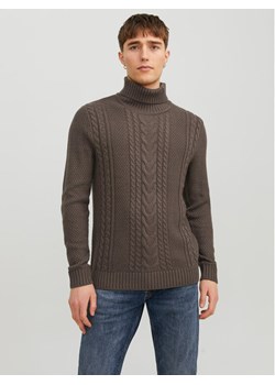 Jack&Jones Golf 12236315 Brązowy Regular Fit ze sklepu MODIVO w kategorii Swetry męskie - zdjęcie 182637370